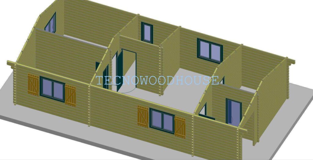 Secondo disegno progettuale della casa Blockhouse 60mq