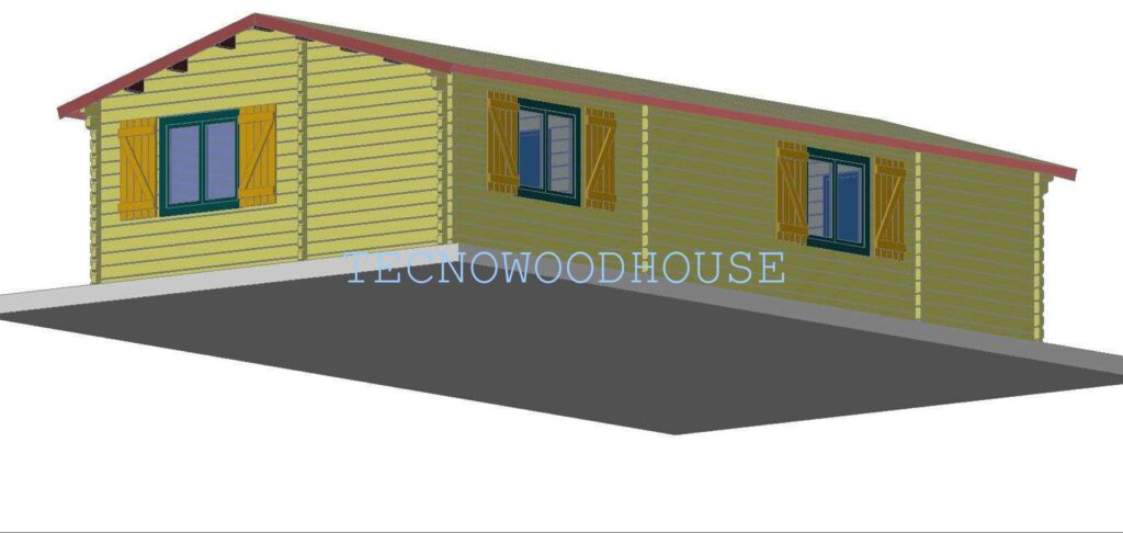 Sviluppo progettuale della casa Blockhouse 60mq
