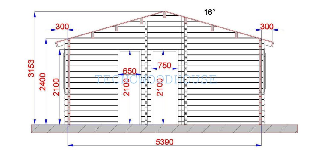 Casa Blockhouse 60mq completata, seconda vista esterna