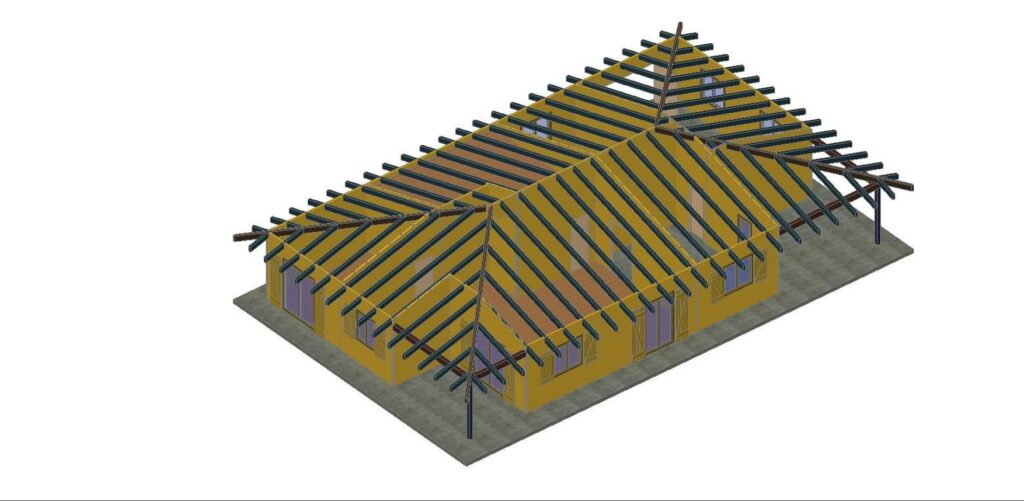 Prospetto della casa Blockhouse 200mq