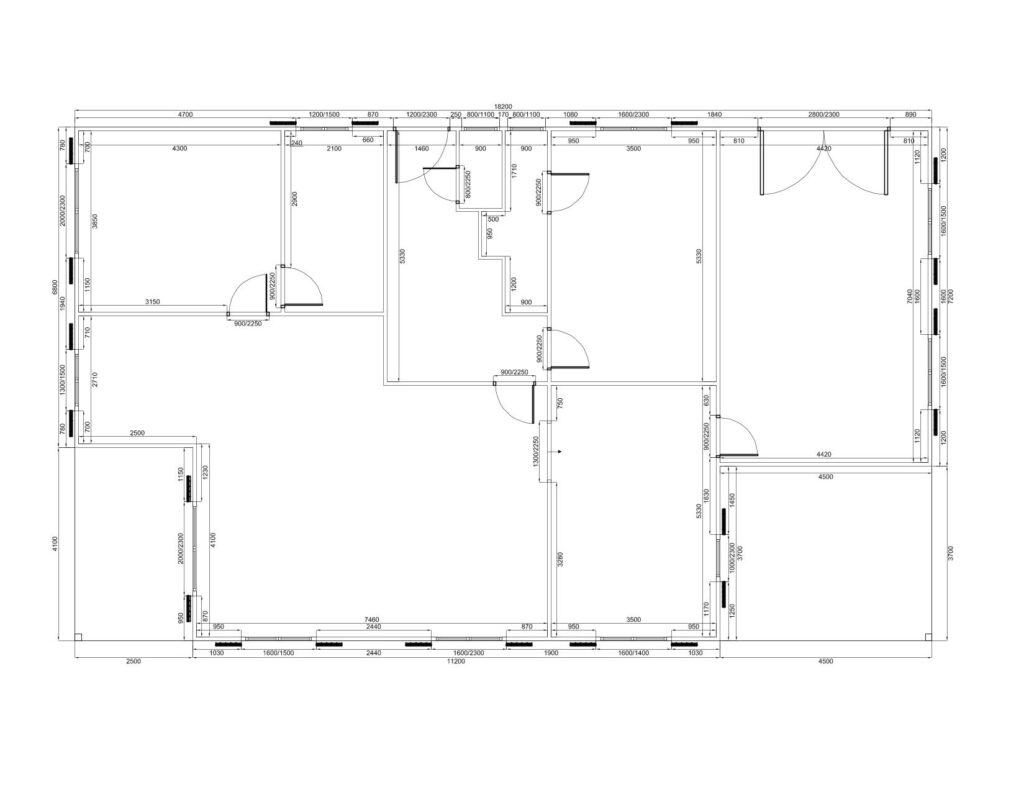Vista progettuale della casa Blockhouse 200mq