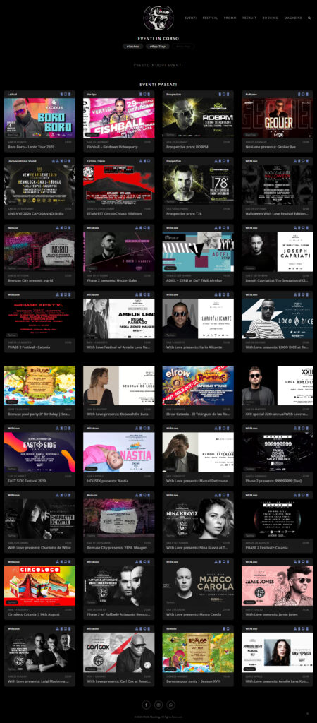 Lista degli eventi del sito MUSE Clubbing