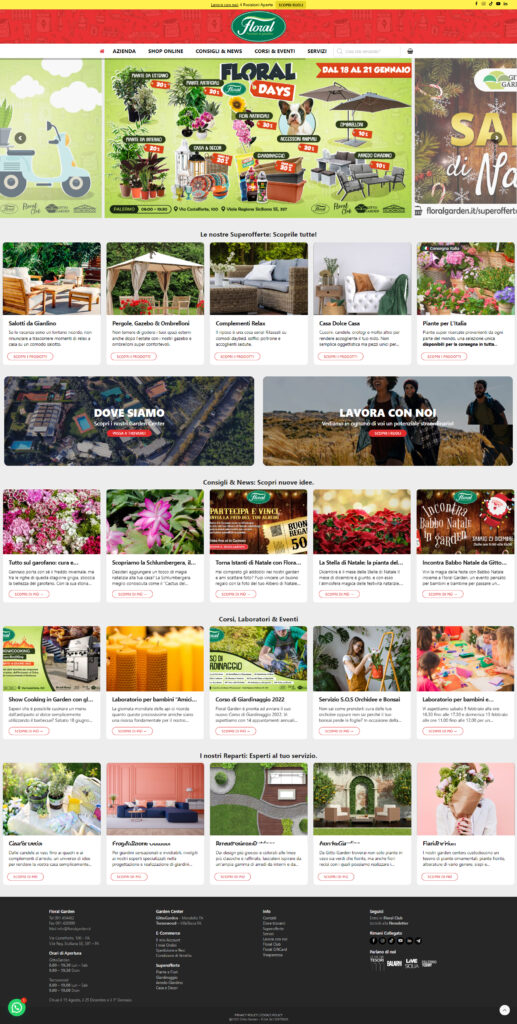 Homepage della piattaforma FloralGarden