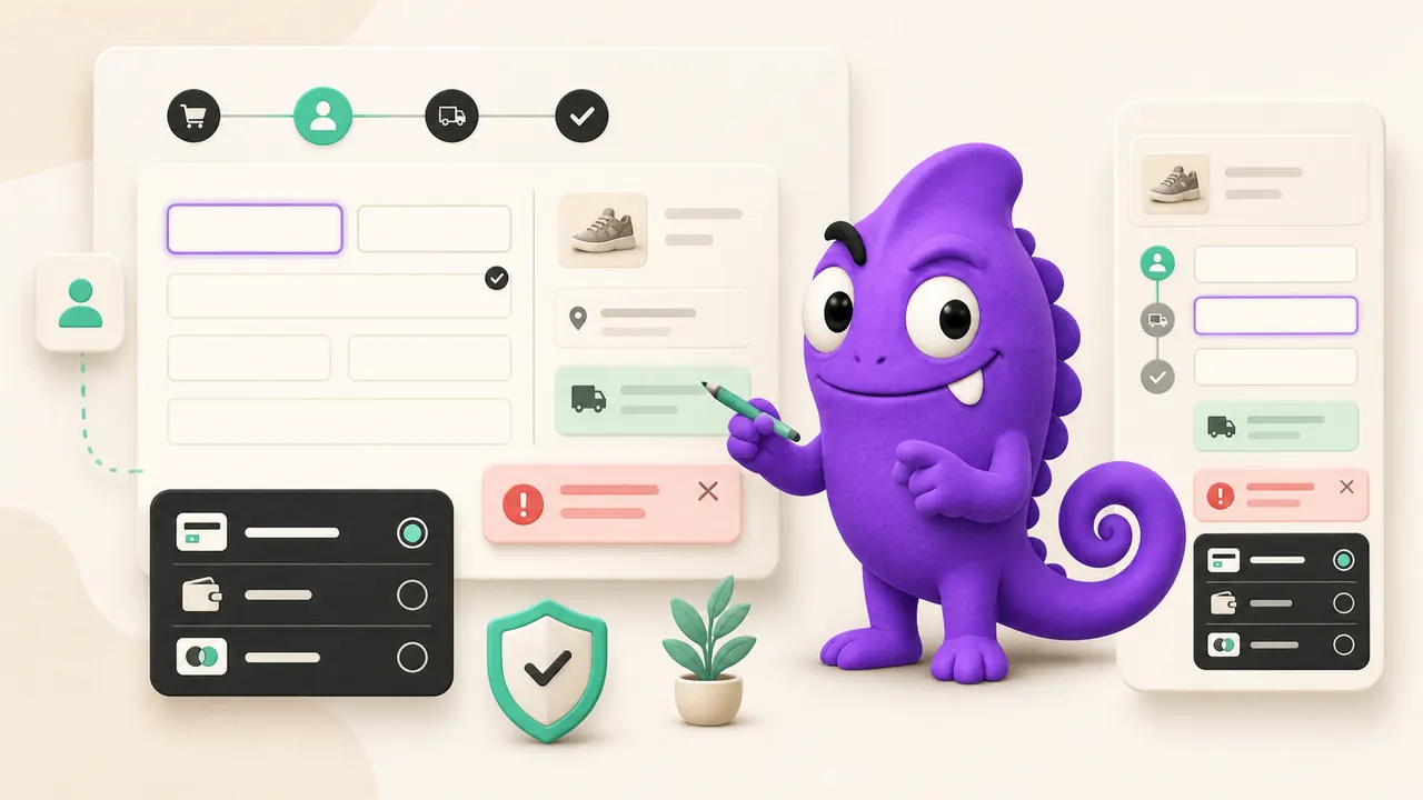 Come migliorare il checkout ecommerce: camaleonte viola ottimizza form e pagamenti