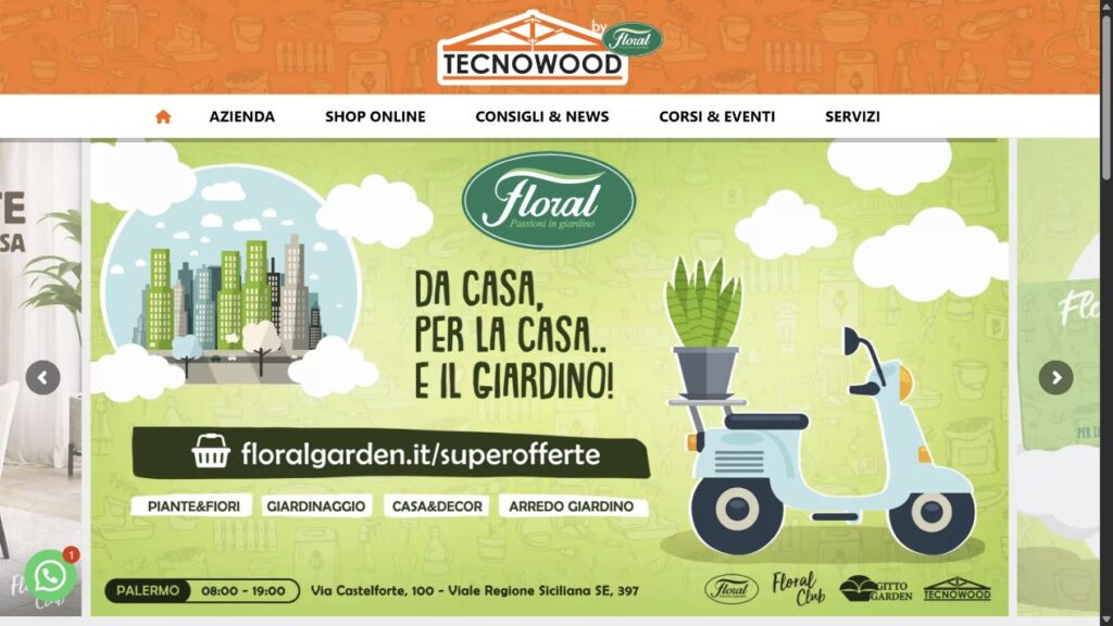 Homepage del sito Tecnowood